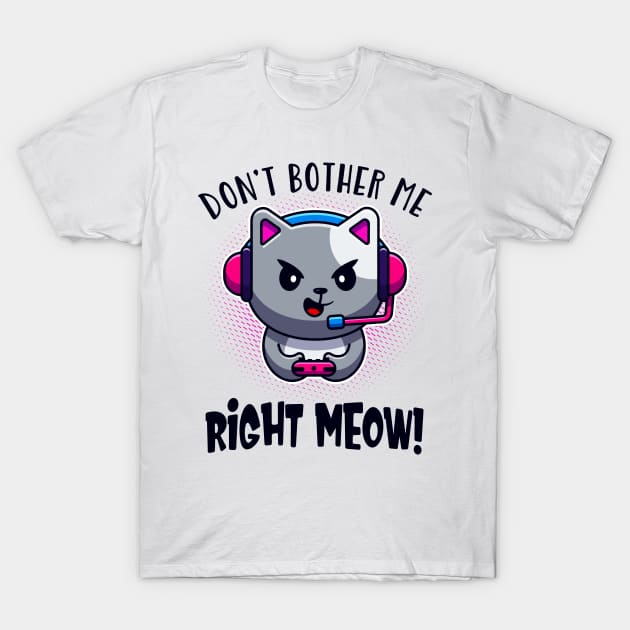 Gaming Cute Video Games Kitten Gamer Cat T-Shirt by Foxxy Merch